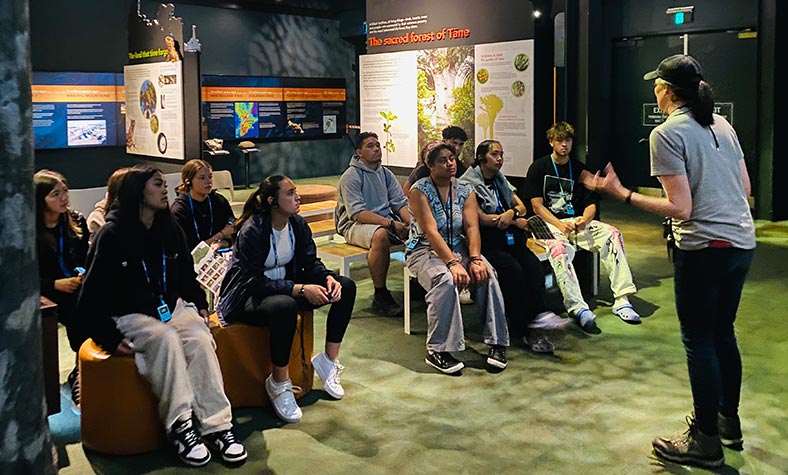DiscoveryCamp 2024 attendees during visit to Zealandia