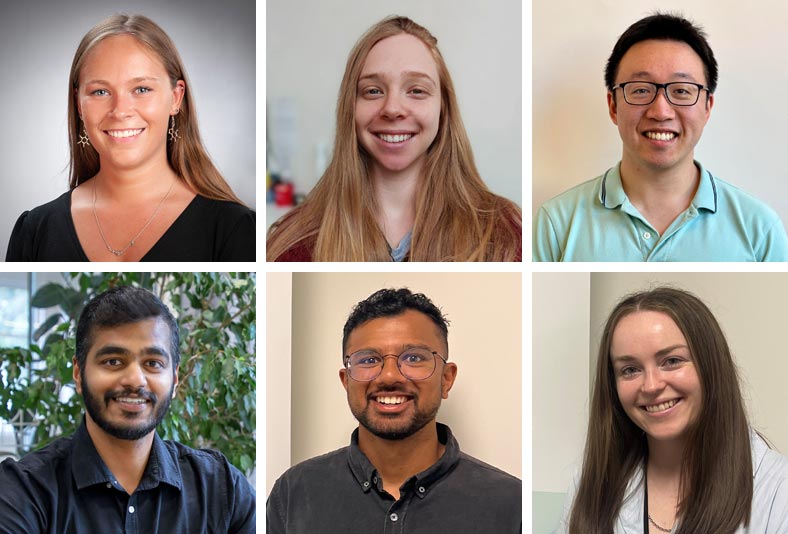 Top row, left to right: Georgia Richardson, Grace Drummond, Yubing Mao. Bottom row, left to right: Aljo Anand, Sahil Patel, Emma Matthewman.
