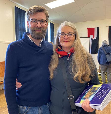 Oliver McLeod and Diane Bradshaw at the launch of the Karioi monograph and map book on 7th September
