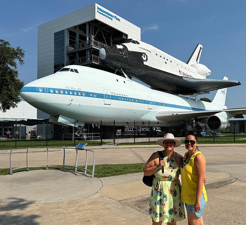 Pauline Harris and Kirsty Doyle in NASA Houston
