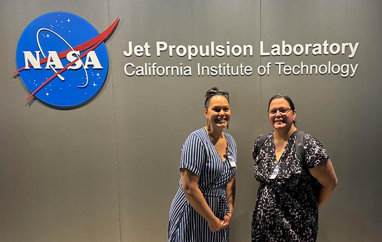 Pauline Harris and Kirsty Doyle at the Jet Propulsion Laboratory, California Institute of Technology in the USA