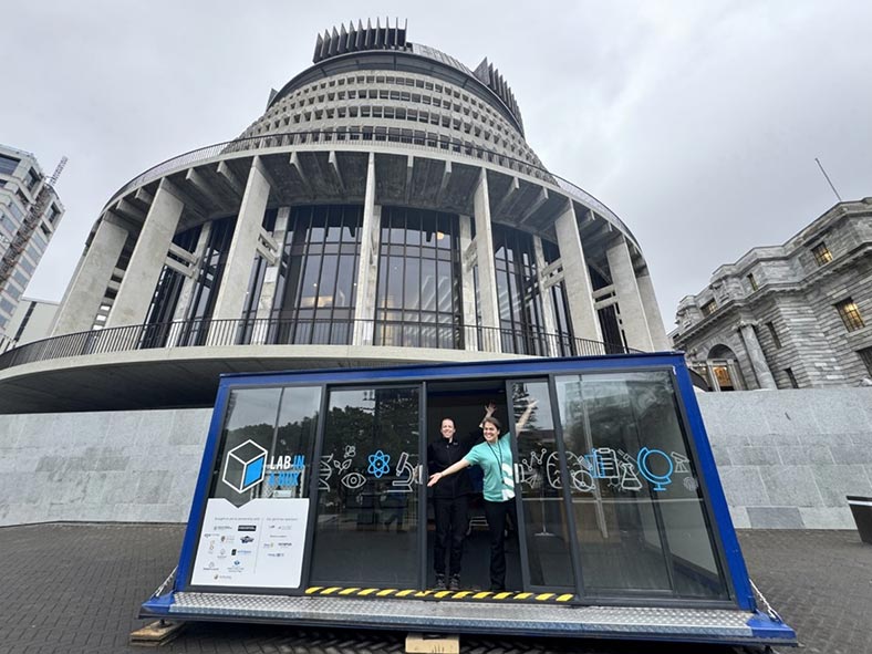 Lab in a Box on Parliament’s forecourt