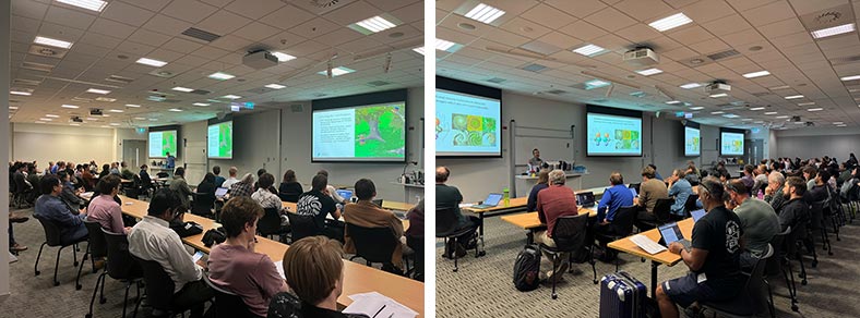 Associate Investigators Ben Mallett, Joseph Nelson and Muhammad Hanif speaking at the Institute’s research programme meetings in April 2025