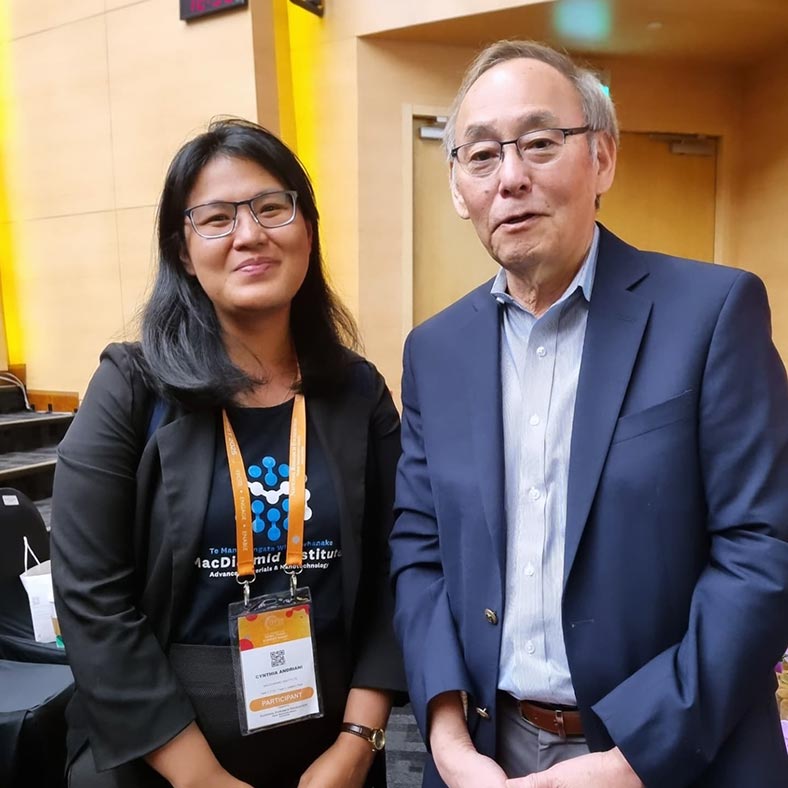 Cynthia Andriani with Nobel Prize winner Professor Steven Chu