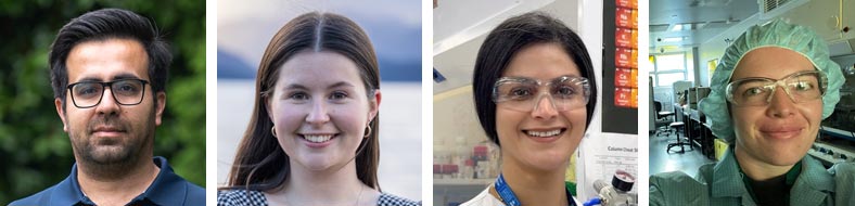 PhD students Javad, Emma, Sara and Lotte
