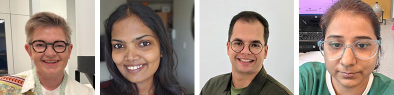 PhD students Sarah, Megha, Benyamin and Deepanshi