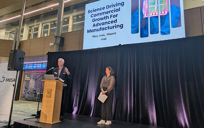 Richard Blaikie and Natalie Plank opening the Dunedin Techweek event