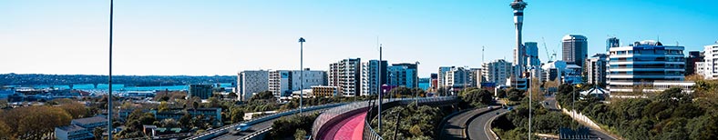Auckland motorway and skyline