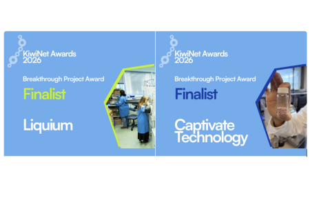 Two affiliated start-ups are finalists in the 2026 KiwiNet awards